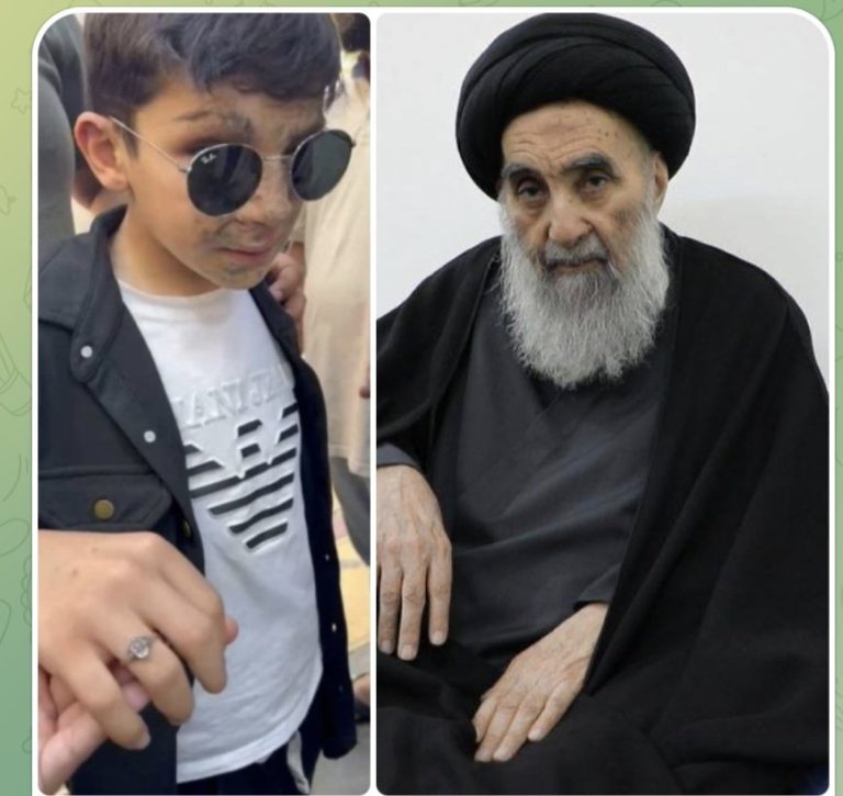 المرجع السيستاني يستقبل عددًا من جرحى تفجــيرات البيجر في لبنان.. وخاتم ھدية(فيديو)