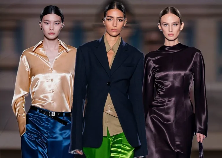 موضة تصاميم الساتان: أناقة لامعة تسيطر على الموسم