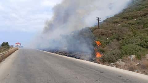 حريق ضخم في أحراج حنوش وشكا والسيطرة عليه بعد ساعات من الجهود