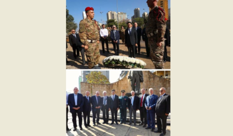 مرقص: وضع اكليل زهر على تمثال بشارة الخوري